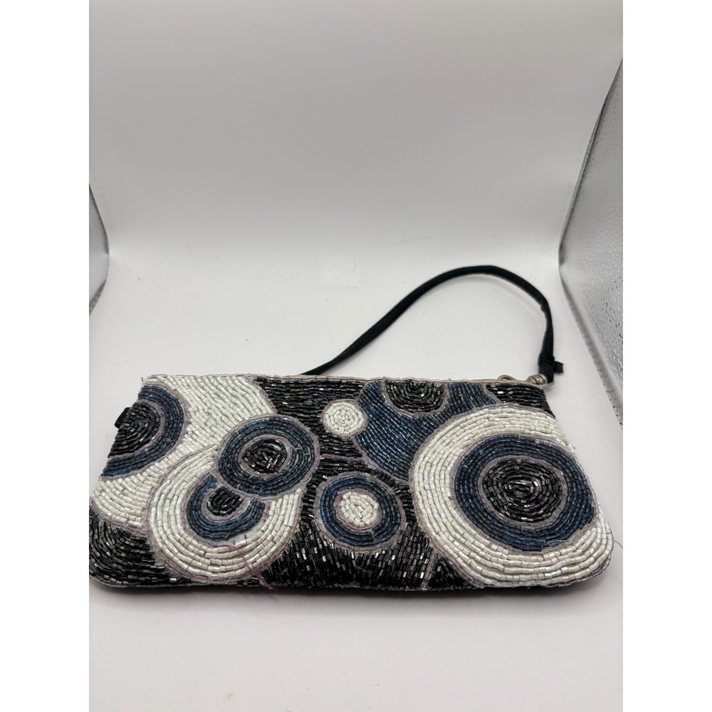 Vintage Walborg Beaded Clutch with Abstract Concentric Circle Pattern